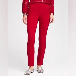 Chico’s Juliet Ponte Trim Detail Ankle Pants Women’s Size 18 Pull On Slimming